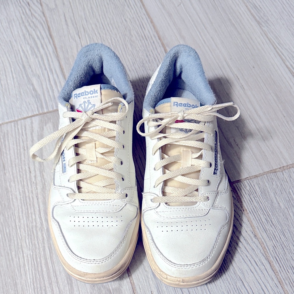 Reebok Lifestyle Cream and Blue Sneakers